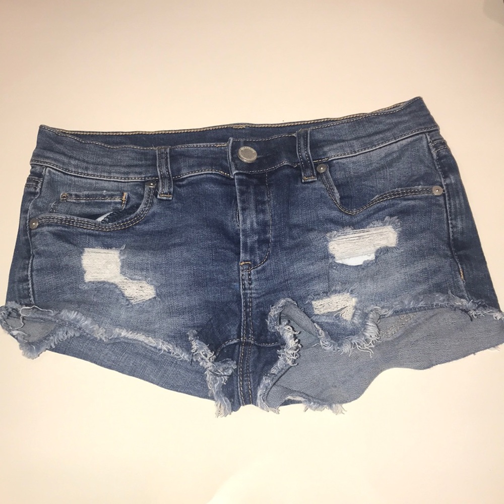 Astor Low Rise Frayed Jean Shorts